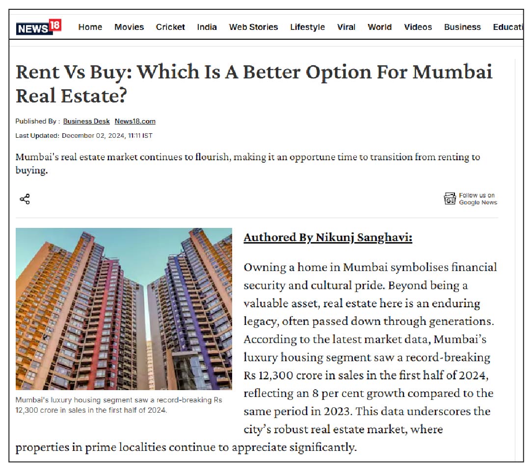 Rent Vs Buy: Which Is A Better Option For Mumbai Real Estate?